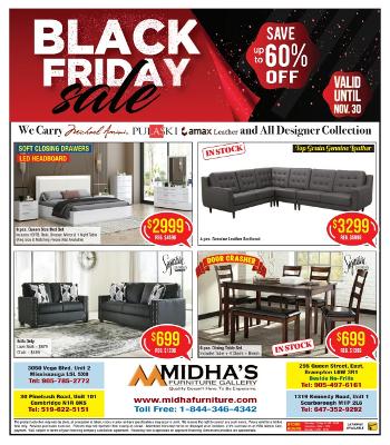 Custom furniture Unbelievable discounts on luxury furniture In-store and online black Friday sale